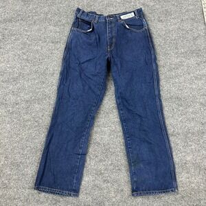 Cintas Jeans Mens Size 34x30 Dark Wash Durable Press Cotton Straight Leg